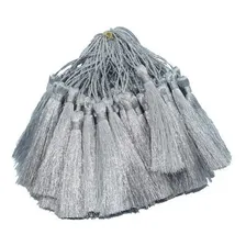 100 Franja Pingente Tassel Seda 8cm- Escolha A Cor Cor Prata Foto  mini 1