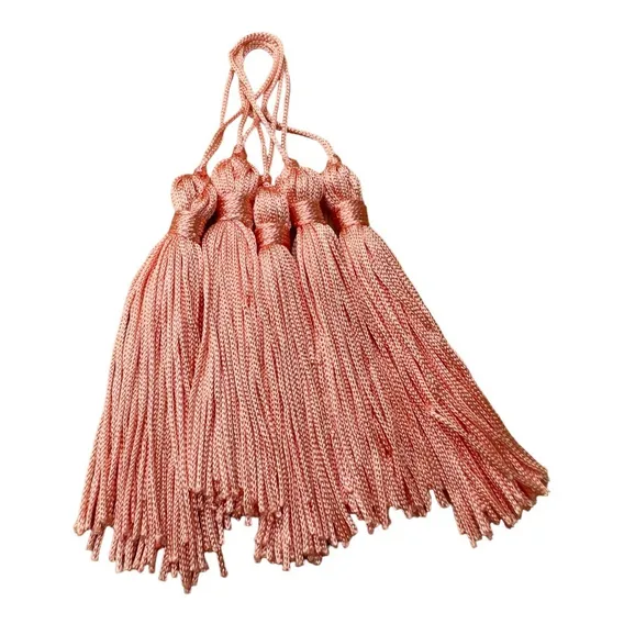 100 Franja Pingente Tassel Seda 8cm- Escolha A Cor Cor Salmão Foto 1