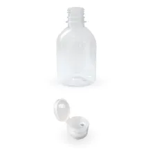 100 Frascos Plástico Pet 250  Oval Flip Top Transparente. Foto  mini 1