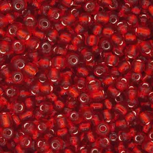 100 Gr Miçanga Cristal Vermelha Clara 6/0 4mm Guia Comprimento 4 Mm Cor Vermelho Foto mini  2