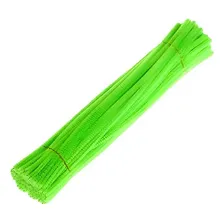 100 Haste Chenille - Limpador Cachimbo Colorido - 6mm X 30cm Cor Verde Foto mini 1