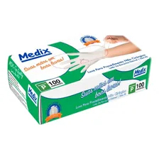 100 Luvas Latex Descartáveis Antiderrapantes Medix Tamanho P Foto mini 1