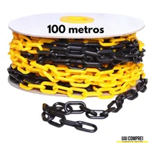 100 Metros Corrente Zebrada Elo Pequeno Sinalização Cor Preto Amarelo Uai Comprei Foto mini 3