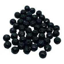 100 Miçangas Contas Cristal Vidro 10mm Umbanda E Candomble Cor Preto Foto mini 2