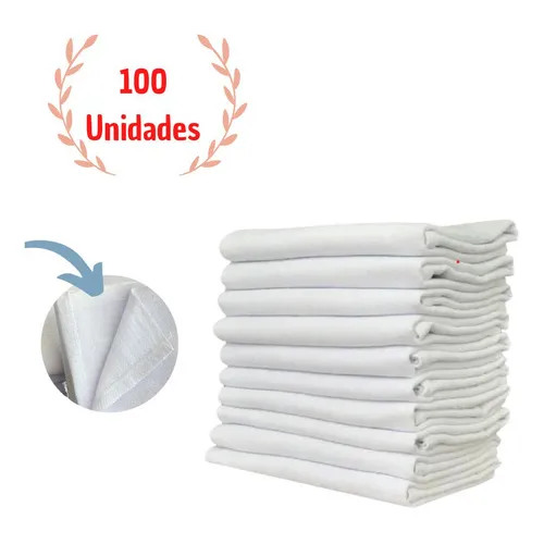 100 Pano De Prato Alvejado Branco Pé Galinha Grande Grosso Foto 1
