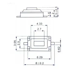 100 Pcs Botão Chave Toque Micro Botão Smd 2 Pinos 3x6x2,5mm Foto mini 4