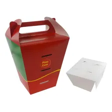 100 Pçs Caixa Embalagem Delivery 4 Pizza Cone Cor Vermelho Foto mini 1