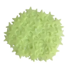 100 Pçs Estrelas Adesivas Fluorescente Brilha No Escuro Neon Cor Verde Forma Estrela Foto mini 1