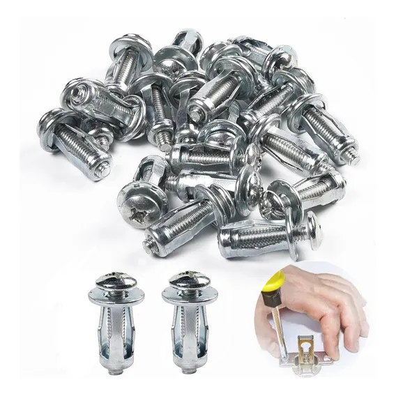 100 Pcs Parafuso De Expansão Porca De Chapa De Ferro 4x20mm Foto 1