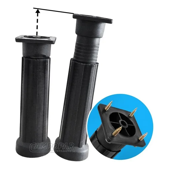 100 Pés Para Móveis Armário Cozinha 14 A 17cm + Parafusos Foto 1