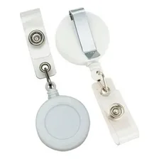 100 Porta Crachá Retrátil Roller Clip Branco Leitoso Foto  mini 1