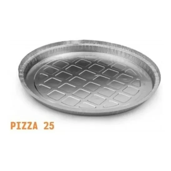 100 Prato De Aluminio Pizza 25cm - Mello Cor Cinza Liso Foto 1