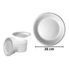 100 Prato Isopor Descartável Refeição 26cm C/ 100 Un Foto mini  2