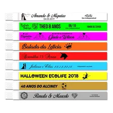 100 Pulseiras De Identificação Personalizadas Para Festas Cor Sortidas Foto  mini 1