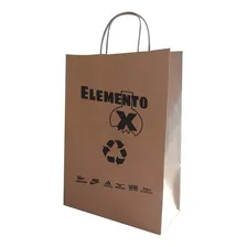 100 Sacolas Papel Kraft Personalizamos 24x33x10 Cm Foto mini 3
