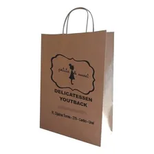 100 Sacolas Papel Kraft Personalizamos 24x33x10 Cm Foto mini 4