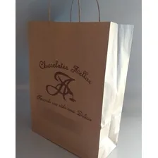 100 Sacolas Papel Kraft Personalizamos 24x33x10 Cm Foto mini 1