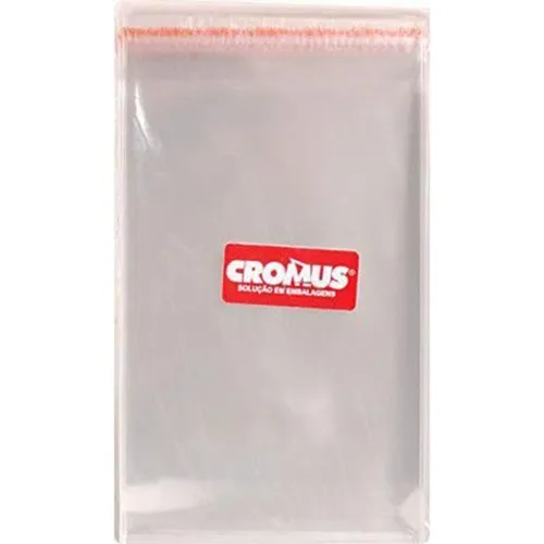 100 Sacos Adesivado Transparente 7x12cm - Cromus Foto 1