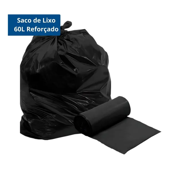 100 Sacos Lixo 60l Volume Médio Resistente Descartável Foto 1