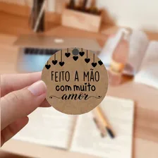 100 Tags Personalizadas Kraft Feito A Mão Com Muito Amor Foto mini  2