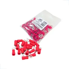 100 Terminal Pré-isolado Anel 0,5-1,5mm Vermelho Furo 5,3mm Foto  mini 1