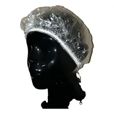 100 Touca Plástica Descartável Luxo Banho Cabelo C/ Nota Cor Branca 100 Unidades Foto mini 1