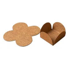 100 Un Forminha De Doce Kraft Brigadeiro Gourmet Petalas Cor Marrom Foto mini 1