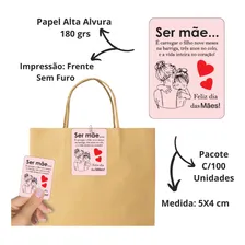 100 Unid | Tag Cartão Dia Das Mães | Médio - 5,4 X 7,2 Cm Foto mini 4