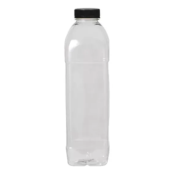 100 Unidades Garrafa Pet Grande 1000ml Transparente Quadrada Foto 1