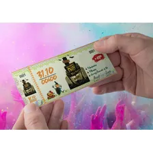 100 Unidades Ingresso Papel Moeda Personalizado Colorido Foto mini 3