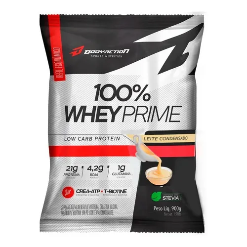 100% WHEY Prime Bodyaction Pro-F Refil 900g - Sabor Leite Condensado Foto 1