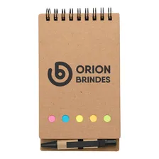 100 X Bloco Anotações C Autoadesivos E Caneta Personalizado Cor Preto Foto mini 1