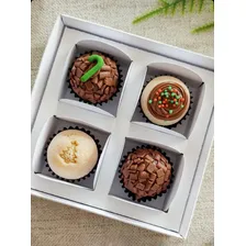 100 X Caixa Brigadeiro P/ 4 Doces Gourmet / Doces / Bombons Cor Branco Foto mini  3