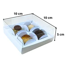 100 X Caixa Brigadeiro P/ 4 Doces Gourmet / Doces / Bombons Cor Branco Foto mini 4