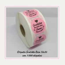 1000 Adesivo Gratidão Cliente Rolo Etiqueta Redonda 3,2cm Foto mini 1