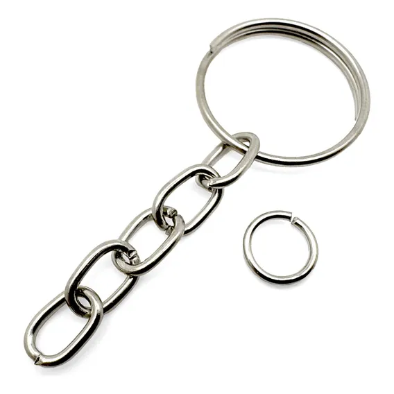 1000 Argola Para Chaveiro 20mm C/corrente + Arg 8mm Cor Argola De Chaveiro Niquel Foto 1