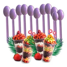 1000 Colher Plástico Luxo Reforçada Sorvete Cor Roxo Foto mini 1