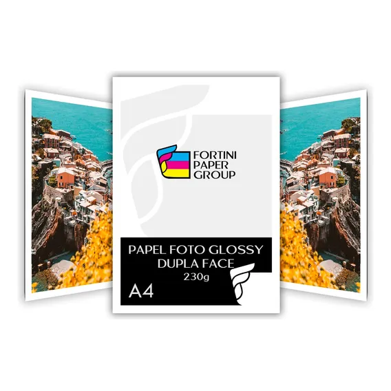 1000 Folhas Papel Glossy Foto 230g A4 Dupla Face Premium Cor Branco Foto 1