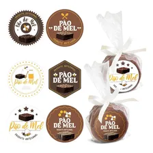 1000 R贸tulos Adesivos Personalizadas P茫o De Mel 4x4cm Cor Personalizado Foto mini 2