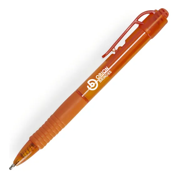 1000 X Caneta Plástica Mod 14679t Personalizada Tinta Ciano Exterior Laranja Foto 1