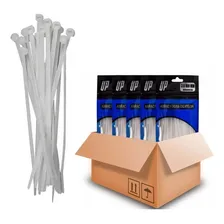 10000pcs Abraçadeira Em Nylon Branca 3x100mm Tire Up Pacote Cor Branco Foto mini 1