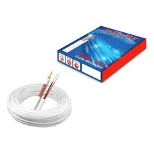 100m Cabo Coaxial Bipolar 4mm 95% De Malha Dupla Blindagem Cobertura Branco Foto mini 1