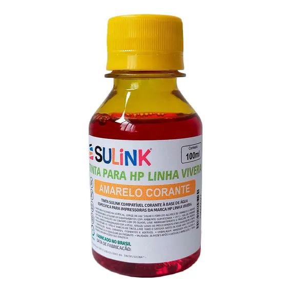 100ml Tinta Para Hp Linha Vivera - Amarelo Corante Foto 1
