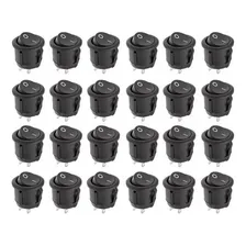 100pcs Chave Gangorra 2 Posições 2 Terminais Redonda 10a Cor Preto Foto mini 4