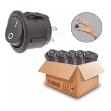 100pcs Chave Gangorra 2 Posições 2 Terminais Redonda 10a Cor Preto Foto  mini 1