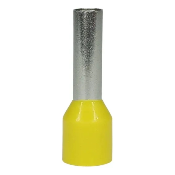 100p莽s Conector Simples Terminal Tubular Ilh贸s Amarelo 6mm Foto 1