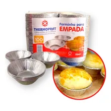 100un Forminha AlumÃnio 70ml Assadeira Empada Descartável F Foto mini 1