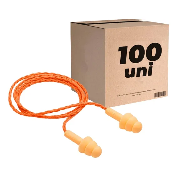 100un Protetor Auricular 3m Pomp Plus Ouvido Plug Silicone Foto 1
