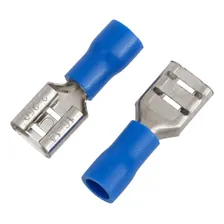 100un Terminal Pré Isolado Tipo Fêmea 1,5mm A 2,5mm Azul Foto mini  2