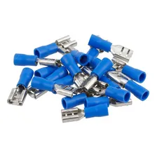 100un Terminal Pré Isolado Tipo Fêmea 1,5mm A 2,5mm Azul Foto  mini 1